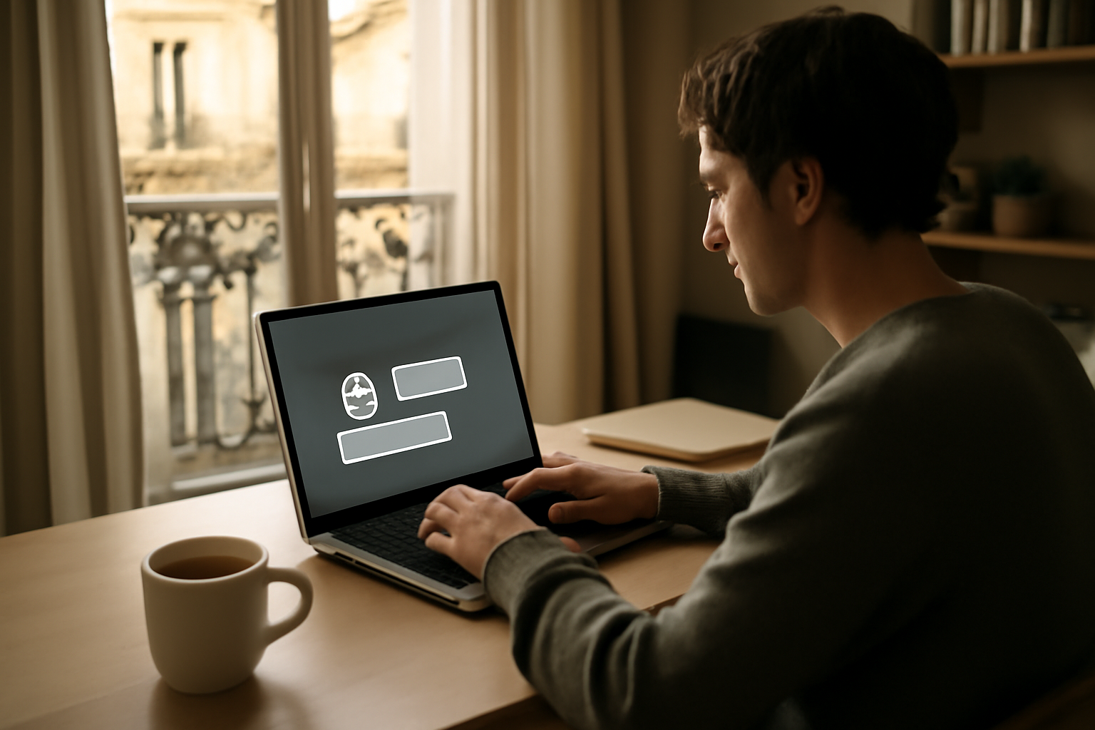 Qwen chat : écran d’assistant IA en ligne sur ordinateur portable en France