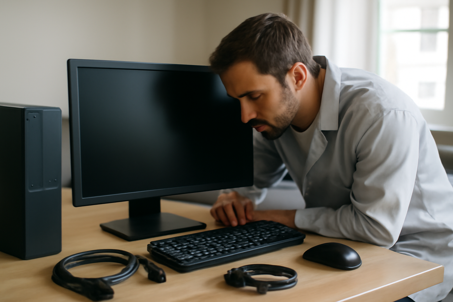 Ecran noir pc : diagnostic moniteur et câble HDMI/DisplayPort sur bureau Windows