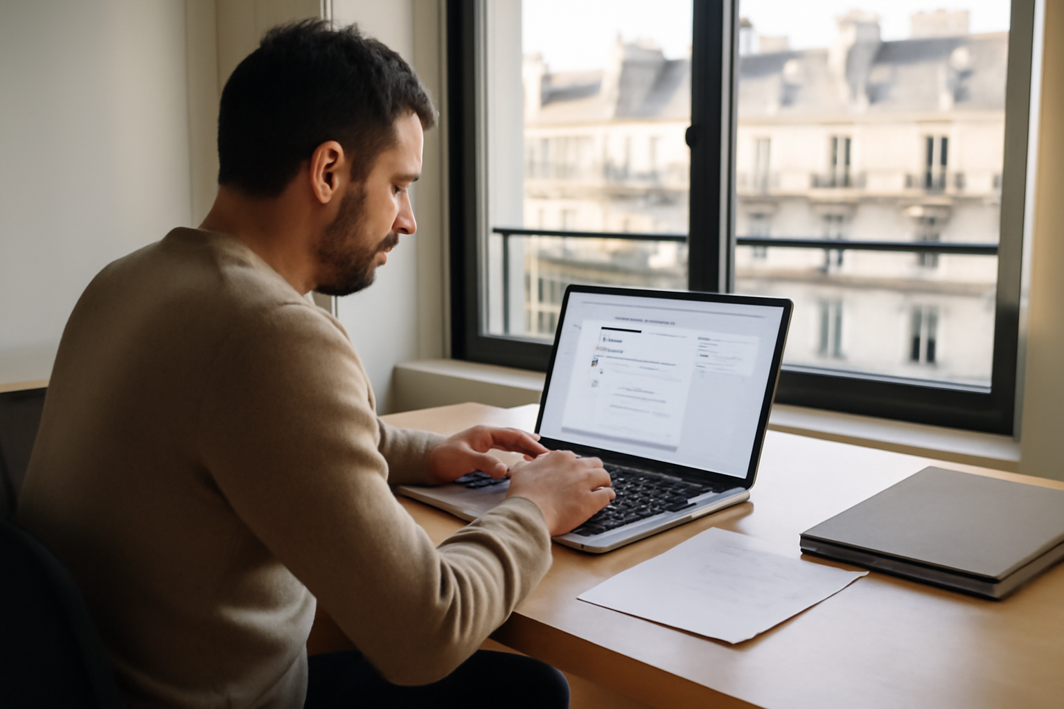 merlin ai sur ordinateur portable, extension navigateur et documents ouverts