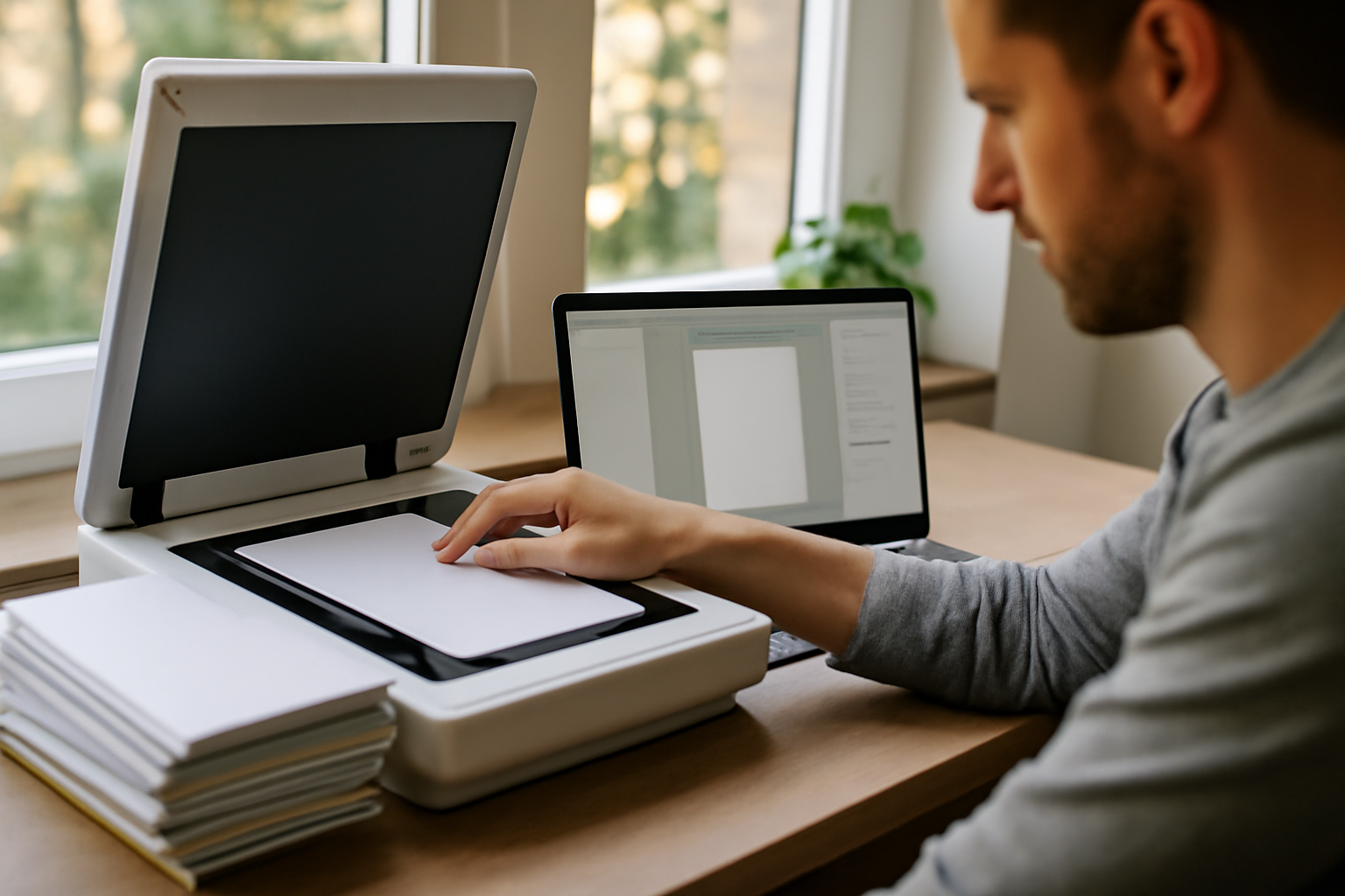 scanner multiple sur bureau, pages prêtes pour un PDF multipage