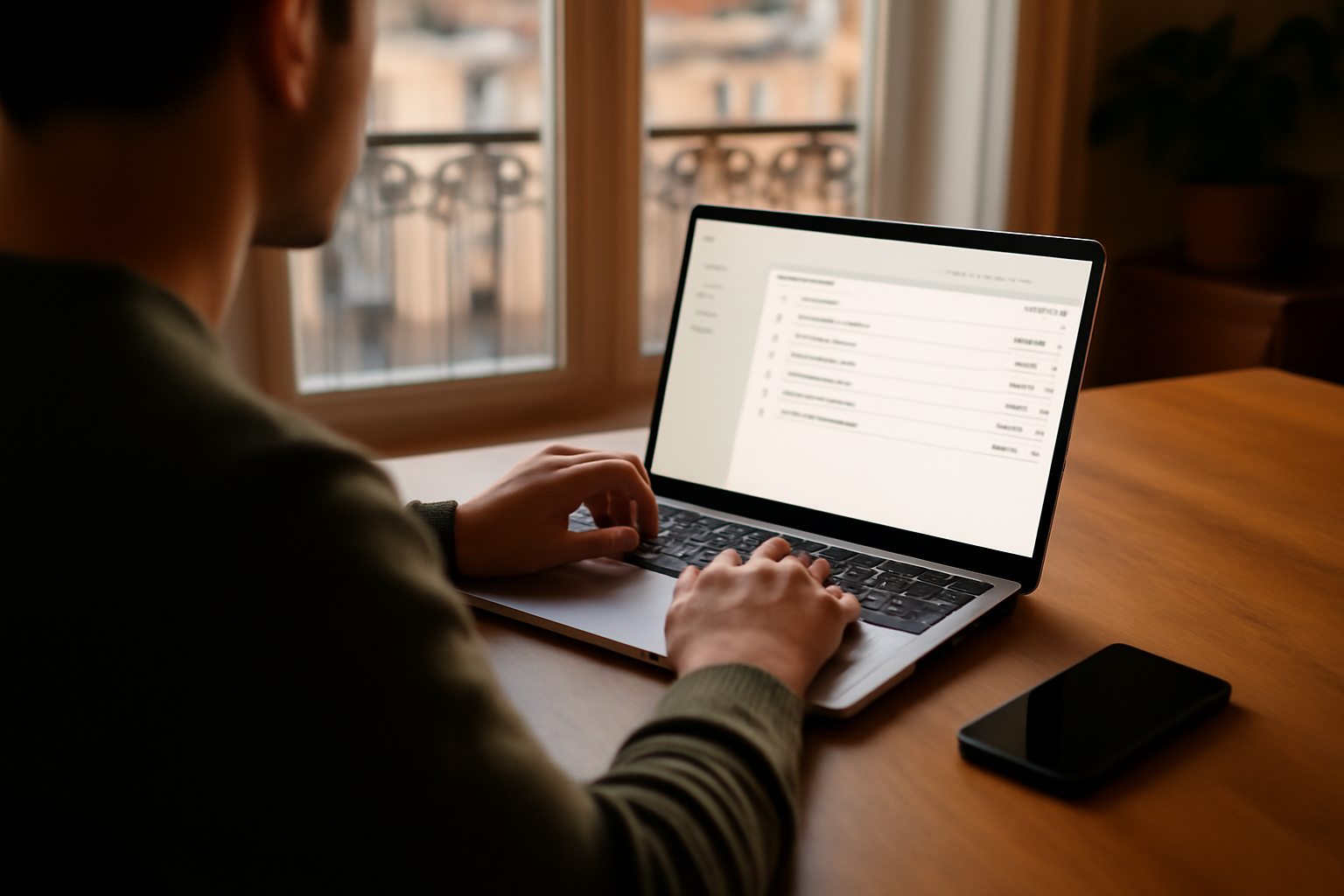 Récupération mail supprimé : écran de messagerie avec corbeille et recherche avancée, lumière naturelle sur bureau