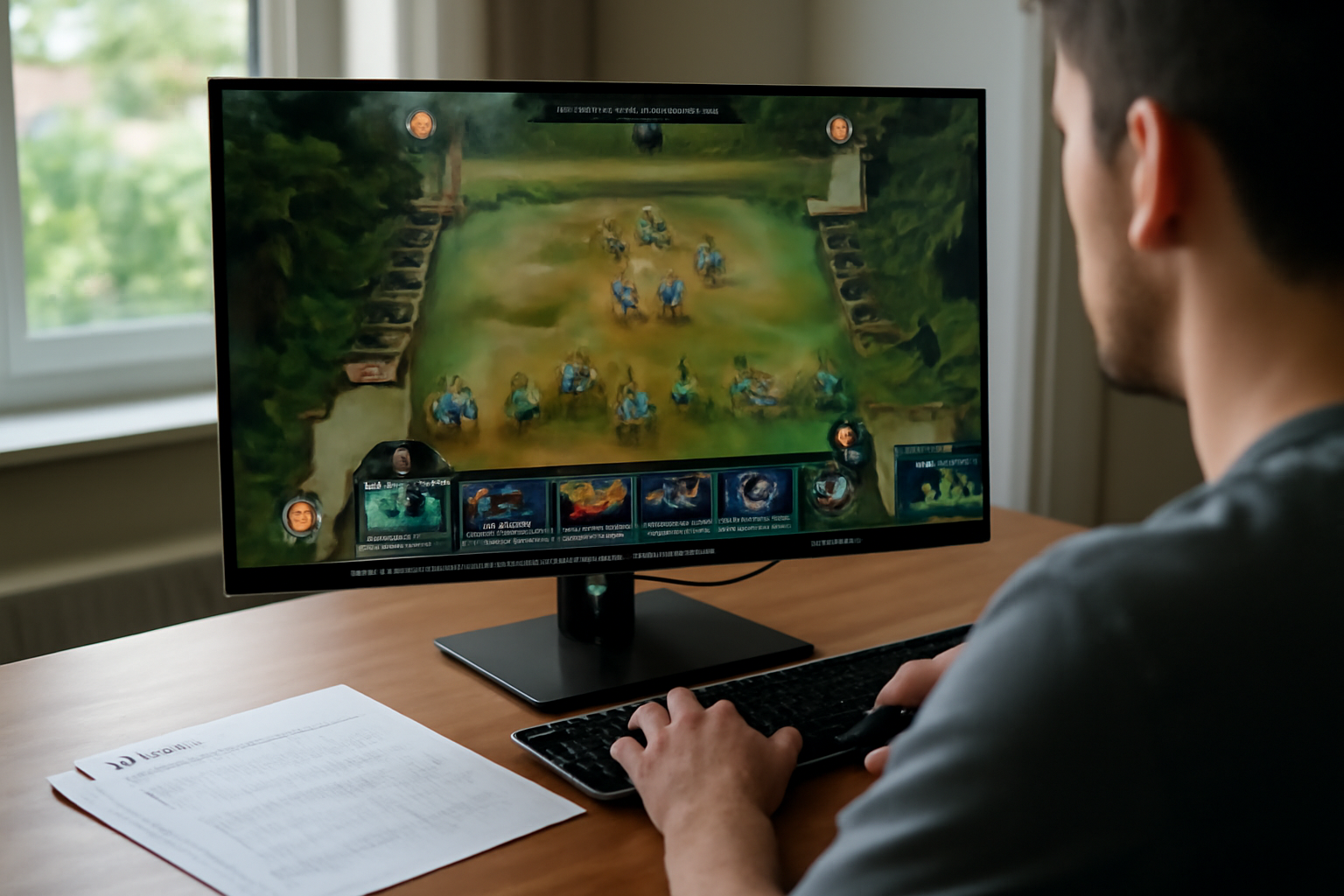 Tableau de composition TFT devant un écran avec items et patch 17.x